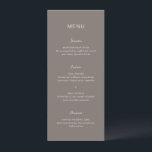 Rochelle Taupe Modern Contemporary Elegant bröllop Meny<br><div class="desc">Modern bröllop-meny med en enkel design med en kombination av en contemporary sans serif-teckensnitt,  ett handskriftsskript för elegant och ett kursivt teckensnitt.</div>
