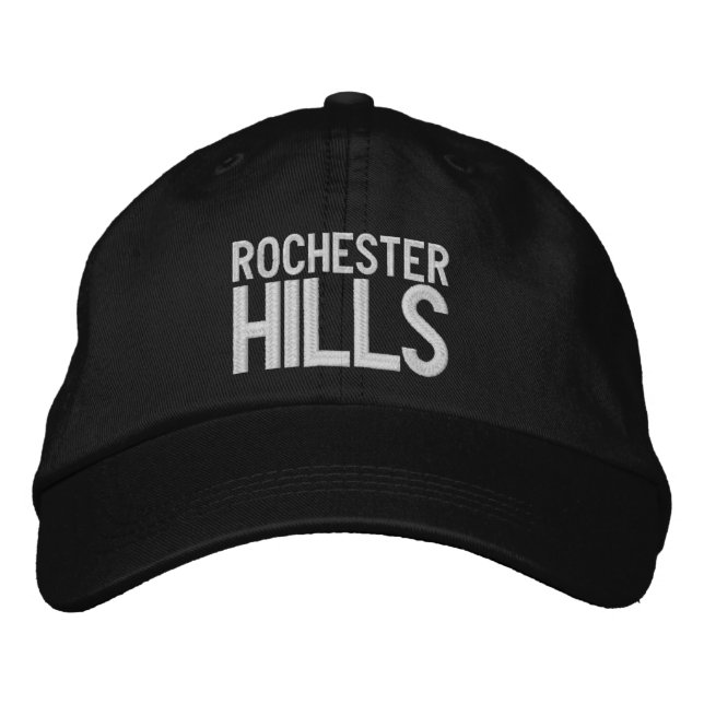 Rochester Backe Michigan Embroired Baseball Hat Broderad Keps (Framsida)