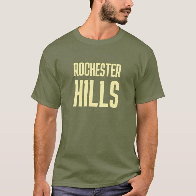 Rochester Backe Michigan Prated T-Shirt (Framsida)