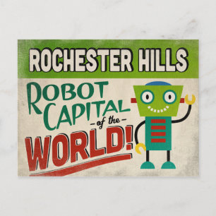 Rochester Backe Michigan Robot - Funny Vintage Vykort