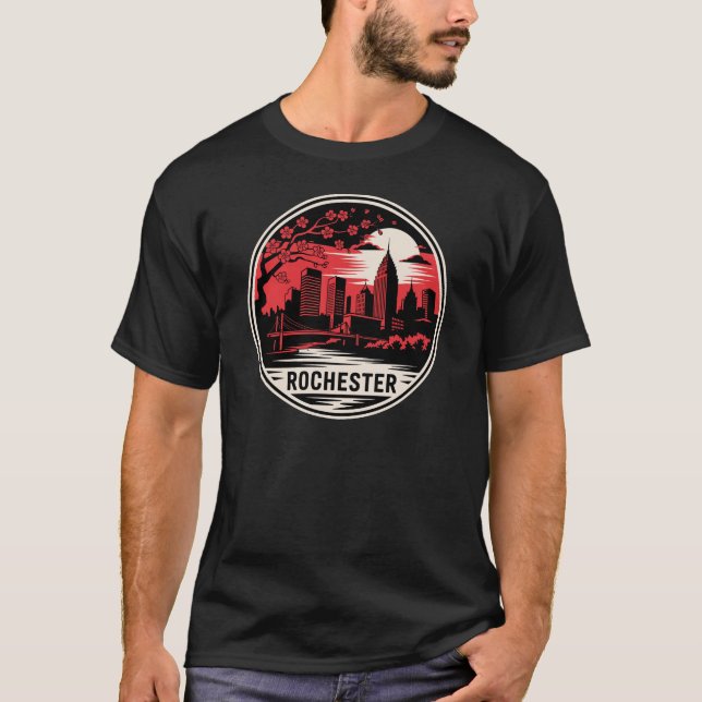 Rochester City New York USA T Shirt (Framsida)