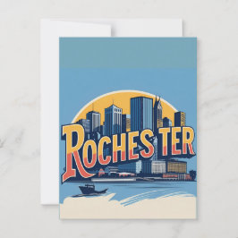 Rochester City Skyline New York USA Vykort