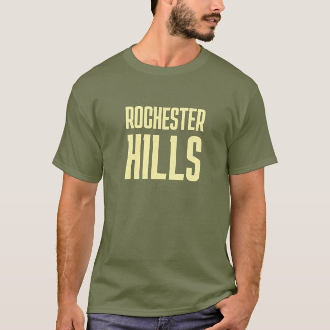 Rochester Hills Michigan Printed T-Shirt (Framsida)