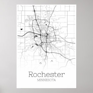 Rochester Karta - Minnesota - City Karta Poster