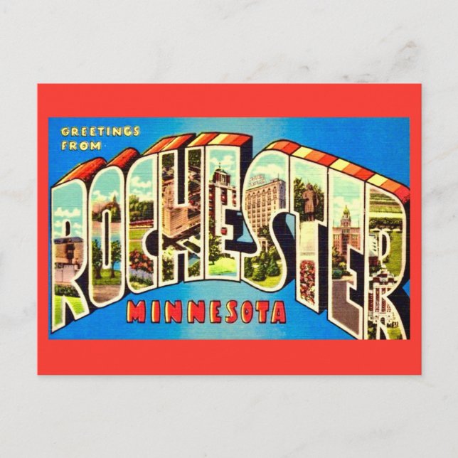 Rochester Minn Vintage vykort (Framsida)