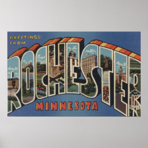 Rochester, Minnesota - Large Brev Scenes Poster
