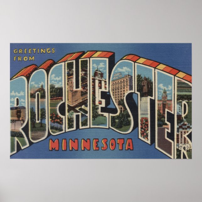Rochester, Minnesota - Large Brev Scenes Poster (Framsidan)