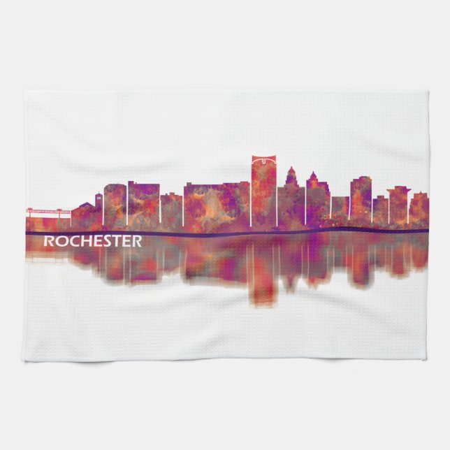 Rochester Minnesota Skyline Kökshandduk (Horisontell)