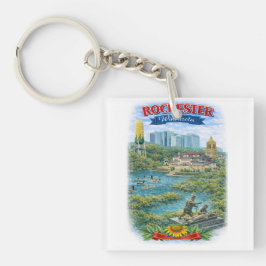 Rochester MN Minnesota Landmarks Keychain