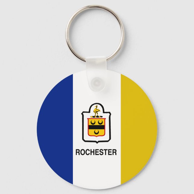 Rochester (New York) City flagga Keychain Nyckelring (Framsida)