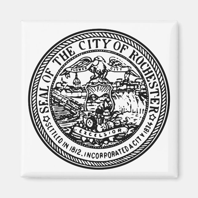 Rochester (New York) City Seal Magnet (Framsidan)