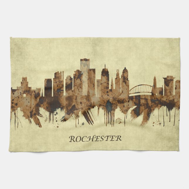Rochester New York Cityscape Kökshandduk (Horisontell)