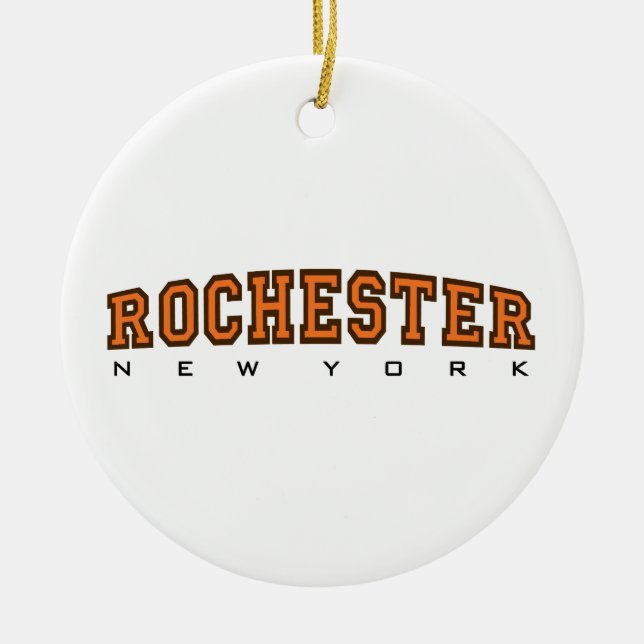 Rochester New York - liter Julgransprydnad Keramik (Framsidan)