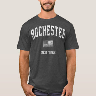 Rochester New York NY Vintage American Flagga Tee