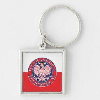 Rochester New York polska Eagle Fyrkantig Silverfärgad Nyckelring