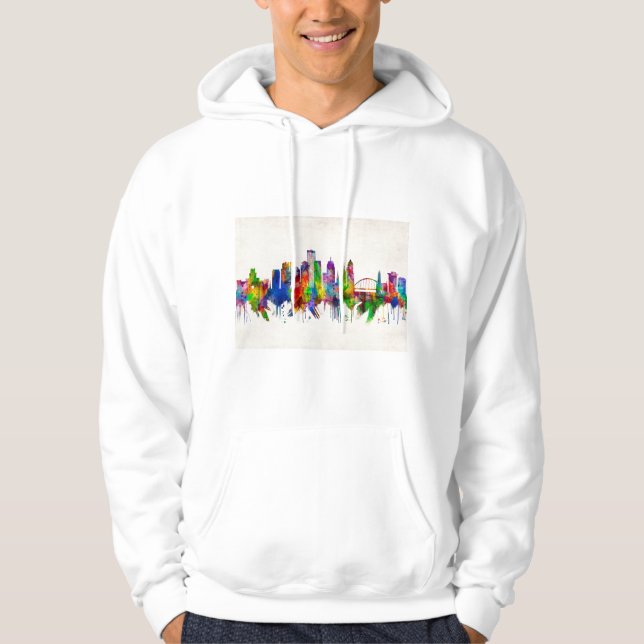 Rochester New York Skyline Hoodie (Framsida)