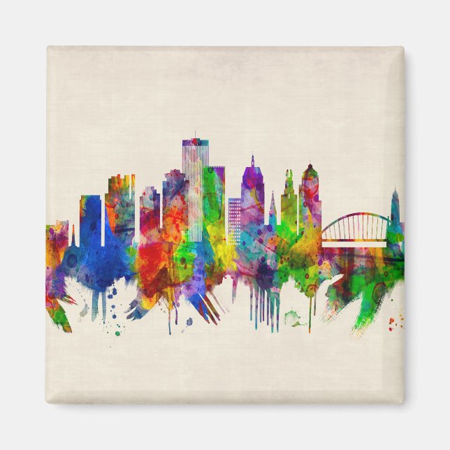 Rochester New York Skyline Magnet (Framsidan)