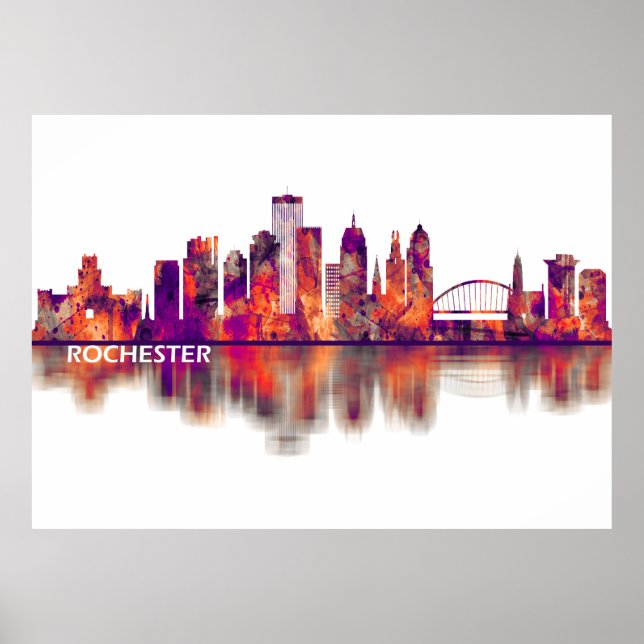 Rochester New York Skyline Poster (Framsidan)