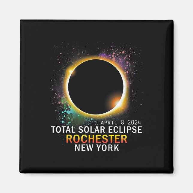 Rochester New York Total Solar Eclipse April 8 202 Magnet (Framsidan)