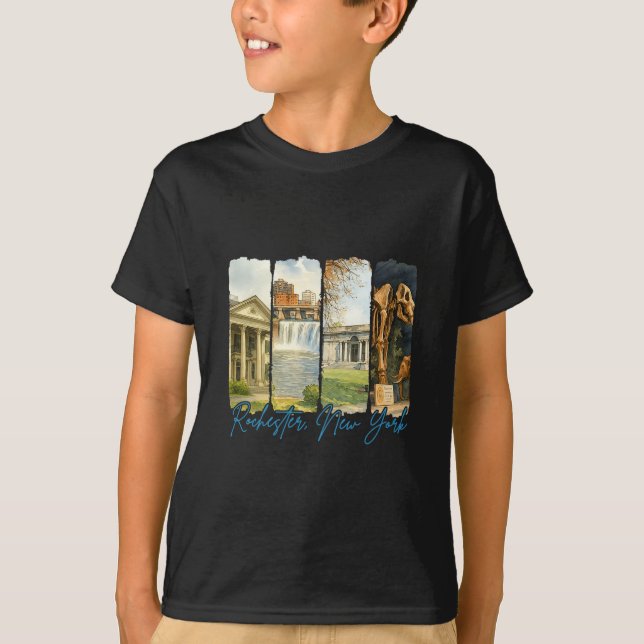 Rochester New York Traveling Brushstroke Souvenir  T Shirt (Framsida)