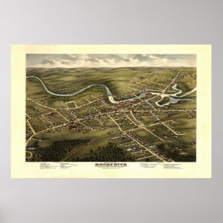 Rochester NH 1800 Birdseye View Poster