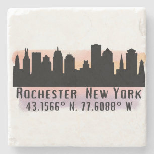 Rochester NY City Skyline Stenunderlägg
