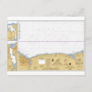 Rochester, NY Nautical Sjö Ontario Chart Vykort