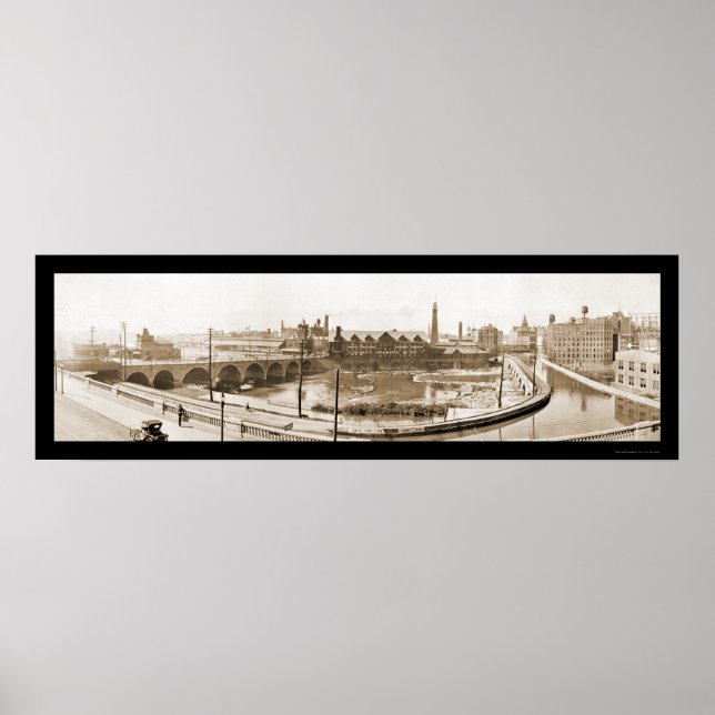 Rochester, NY River Photo 1914 Poster (Framsidan)