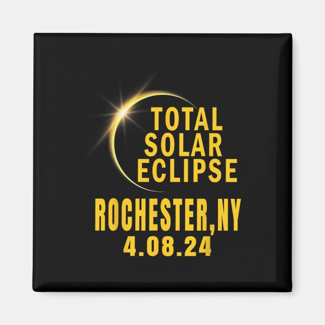 Rochester Ny Solar Eclipse 2024 Total Solar Eclips Magnet (Framsidan)