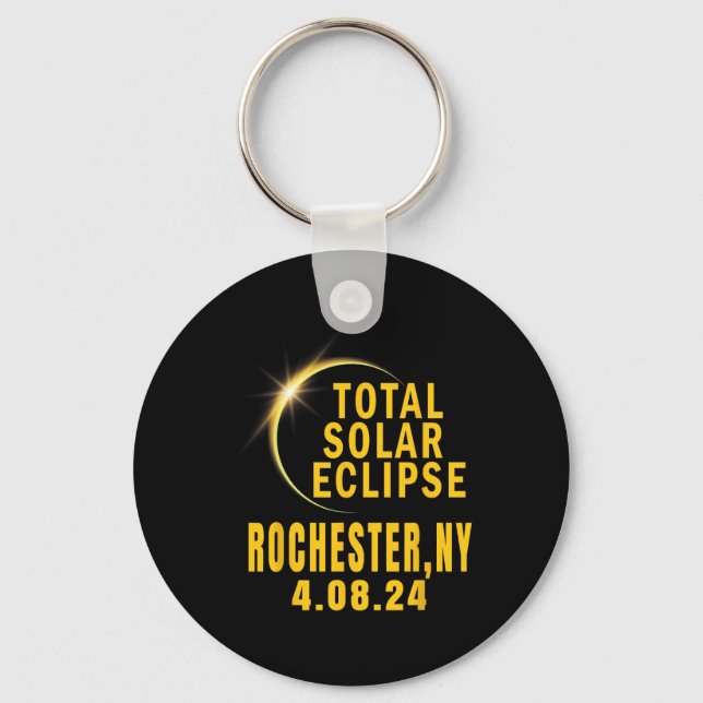 Rochester Ny Solar Eclipse 2024 Total Solar Eclips Nyckelring (Framsida)