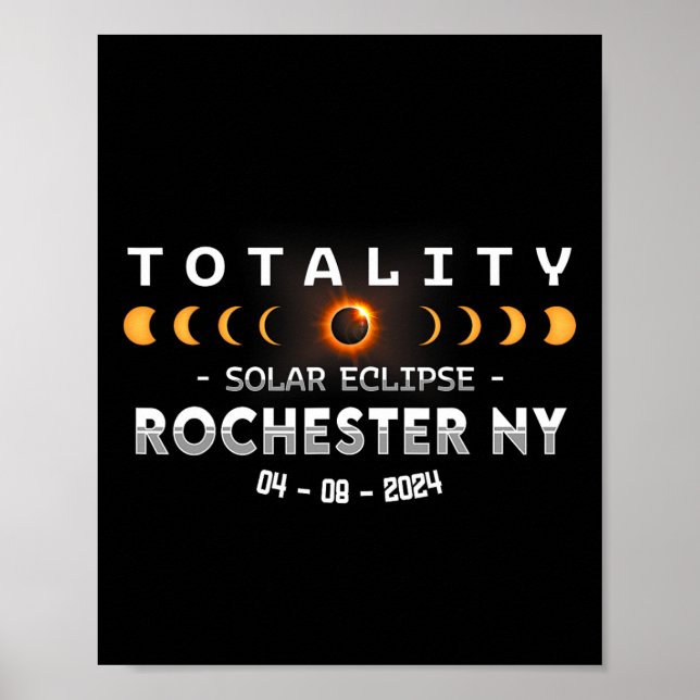 Rochester Ny Total Solar Eclipse 2024 Poster (Framsidan)