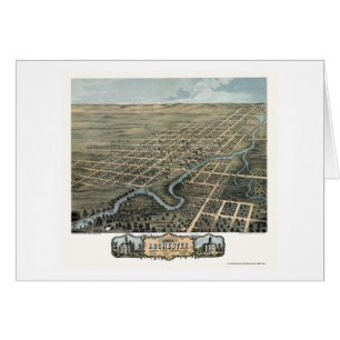 Rochester panorama- karta för MN - 1869 Hälsningskort