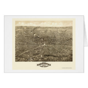 Rochester panorama- karta för NY - 1880 Hälsningskort