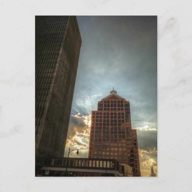 Rochester Skyline i HDR Vykort (Framsida)