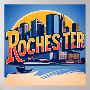 Rochester stads siluett New York USA Poster