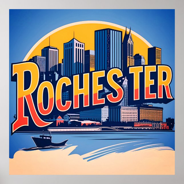 Rochester stads siluett New York USA Poster (Framsidan)