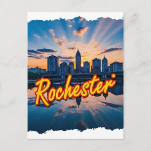 Rochester stads siluett New York USA Vykort