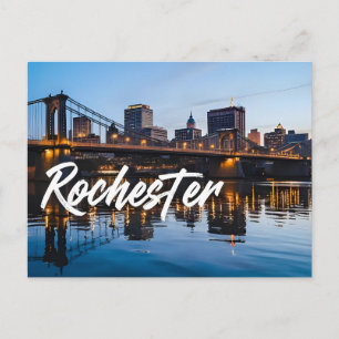 Rochester stads siluett New York USA Vykort
