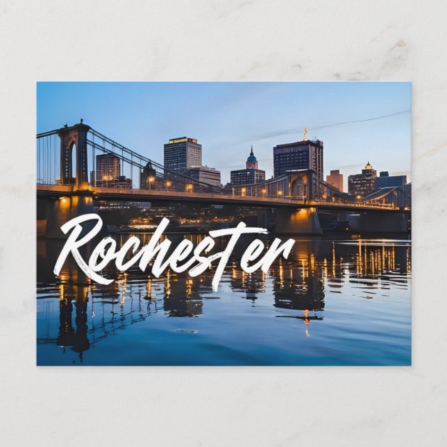 Rochester stads siluett New York USA Vykort (Framsida)