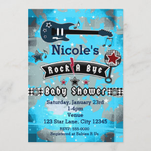 Rock A Bye Baby Shower Stjärninbjudningar Inbjudningar