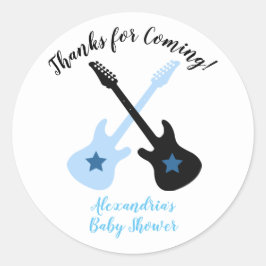 Rock a bye Rockstar Baby Shower Fördelar Klistermä Runt Klistermärke