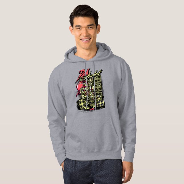 Rock Accident illustration,Musik Comics Hoodie (Hel framsida)