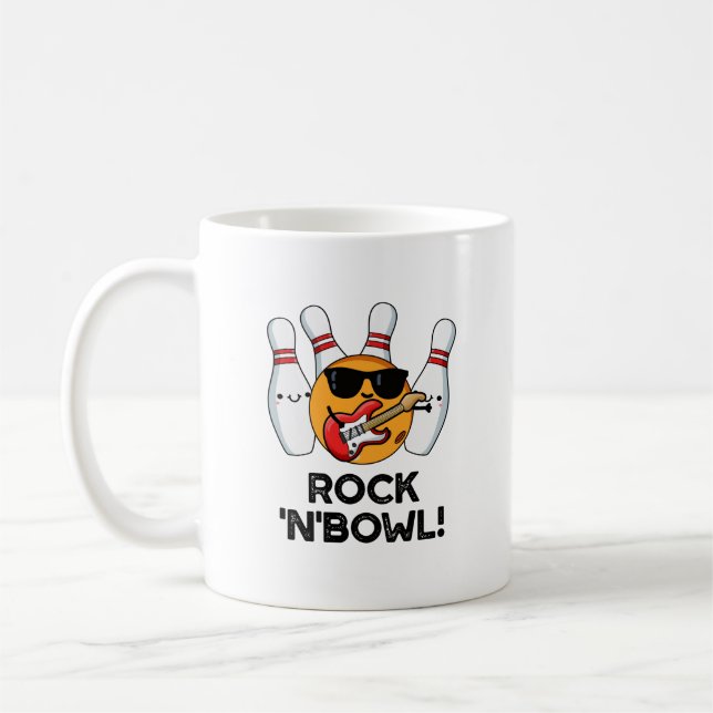 Rock And Bowl Roligt Bowling Skämt  Kaffemugg (Vänster)
