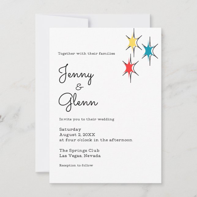 Rock and roll 1950-talet Stil Bröllop Inbjudningar (Framsida)