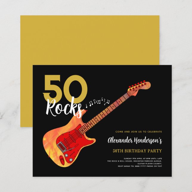 Rock and Roll 50-års födelsedagsfest 50 rocks (Fram/baksida)