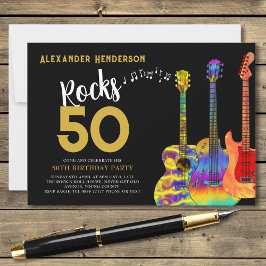 Rock and roll 50:e Födelsedagsfesten Inbjudningar