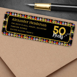 Rock and roll 50:e Födelsedagsfestens Returadress Returadress Etikett
