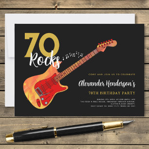 Rock and Roll 70-årsfest 70 klippor Inbjudningar