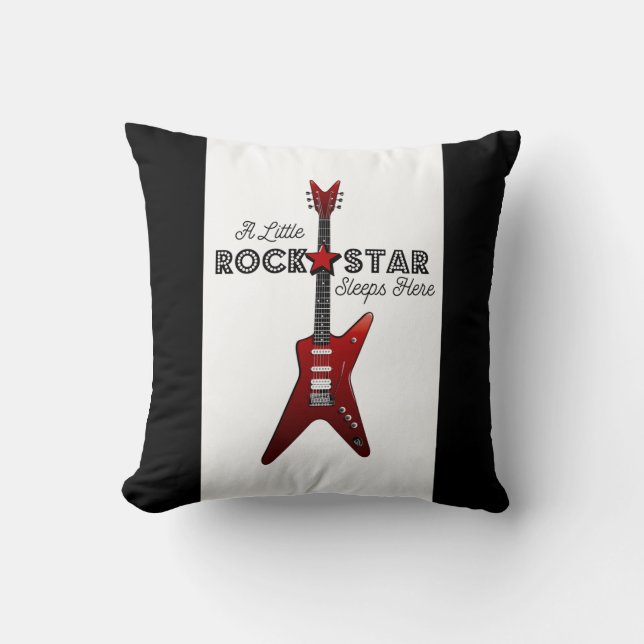 Rock and roll Baby Rocker Kid Guitar Rockstar Thro Kudde (Framsida)