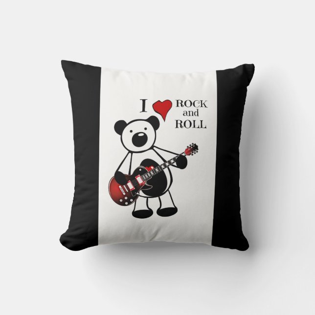 Rock and roll Baby Rocker Kids Guitar Nalle Kudde (Framsida)